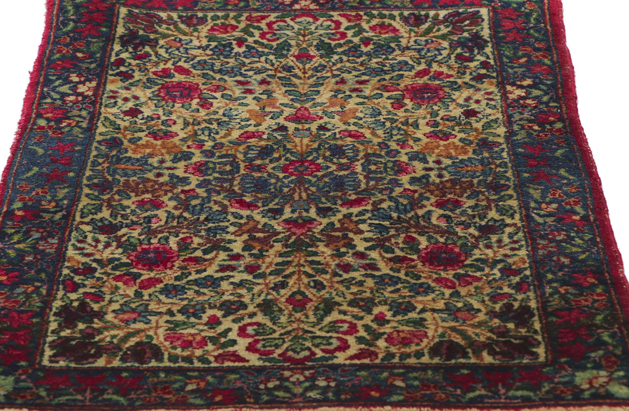 Hand-Knotted Antique Persian Kerman Carpet For Sale