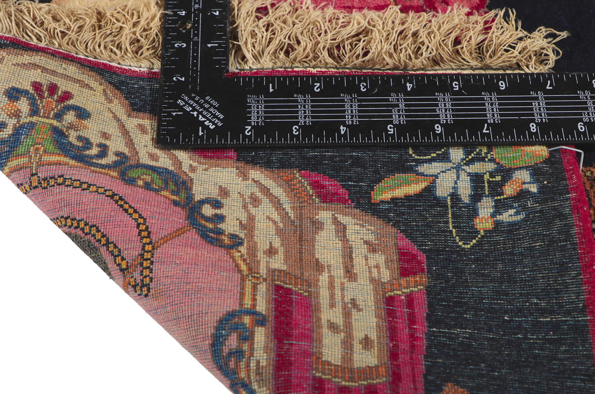 Antiker persischer Kerman-Teppich im traditionellen Stil (Handgeknüpft) im Angebot