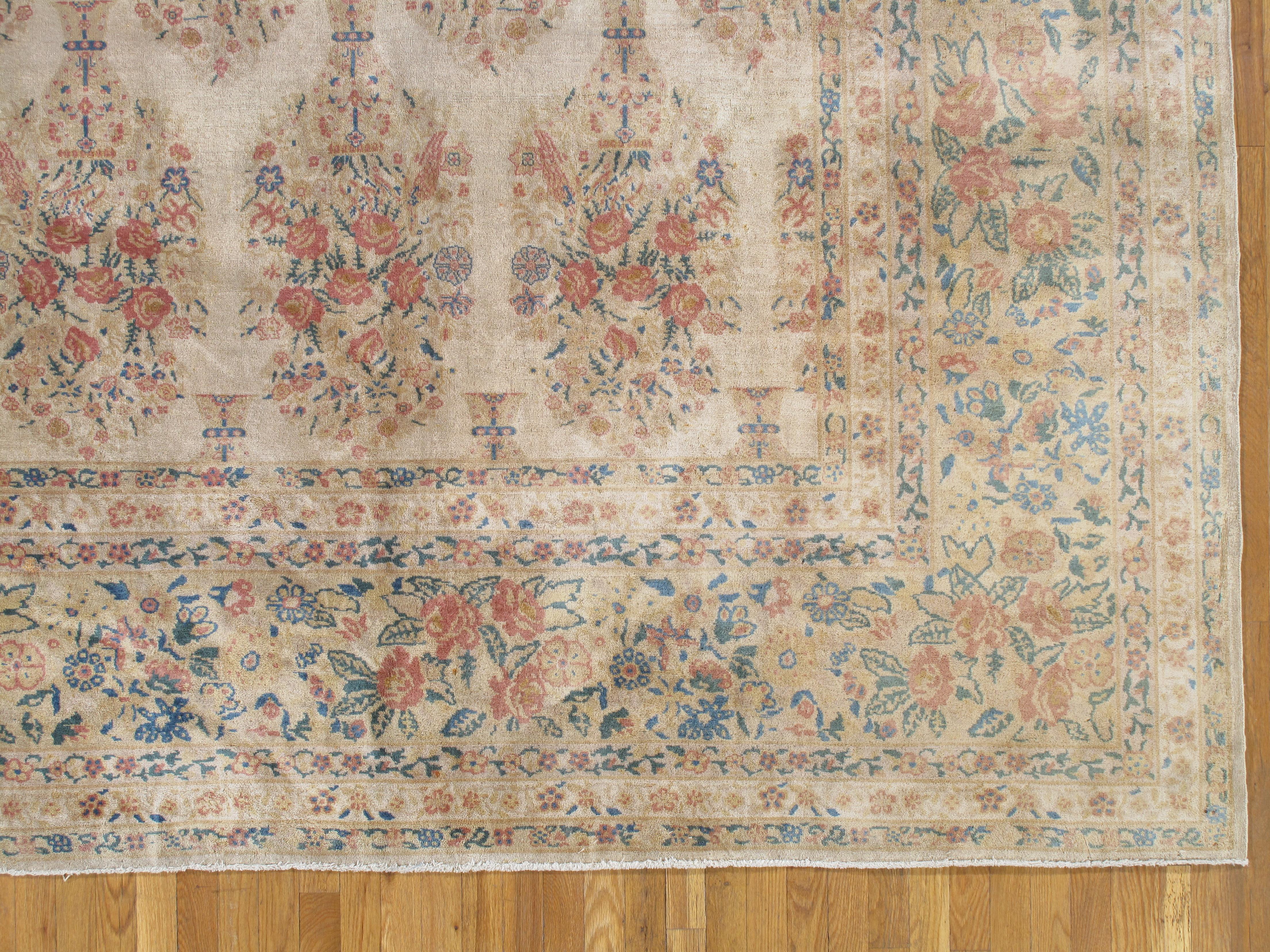 Antique Kerman carpet, 12 x 18'10