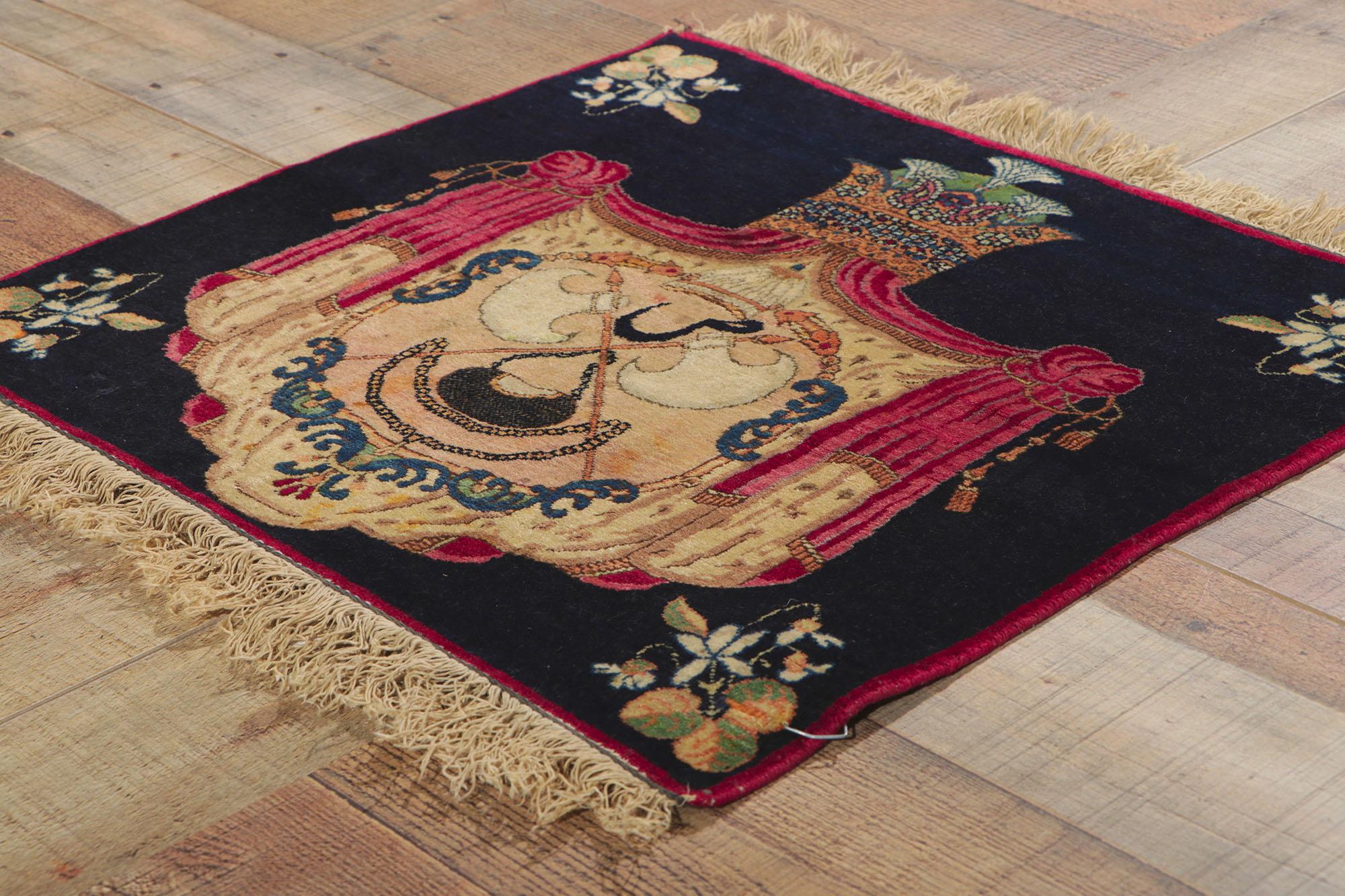 20th Century Antique Persian Kerman Carpet For Sale