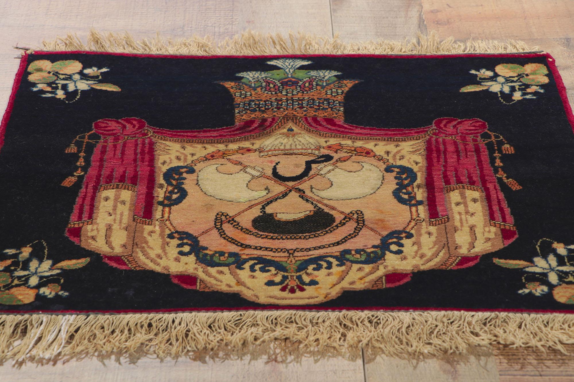 Wool Antique Persian Kerman Carpet For Sale