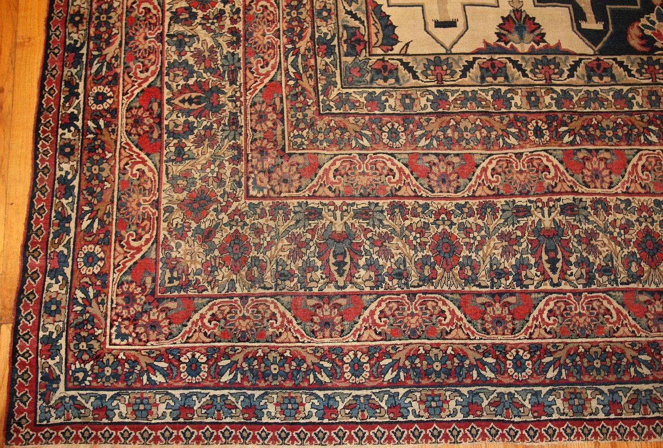 Annodato a mano Tappeto Nazmiyal Antique Persian Kerman Gardeb Design. 11 ft 11 in x 16 ft 1 in in vendita