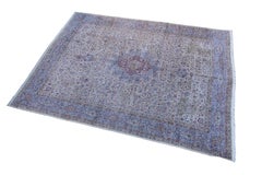 Antiker Kerman Lavar Teppich, großflächiges florales Design, 36.1 ft x 26.3 ft