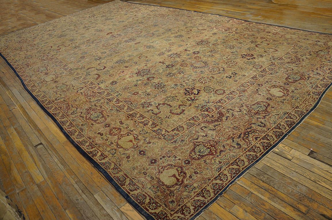 Hand-Knotted Late 19th Century Persian Lavar Kirman Carpet ( 9'10