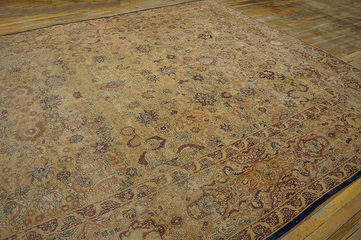 Wool Late 19th Century Persian Lavar Kirman Carpet ( 9'10