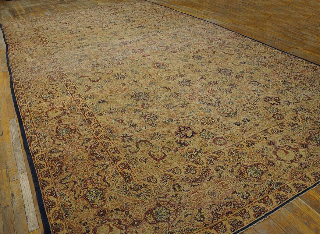 Late 19th Century Persian Lavar Kirman Carpet ( 9'10