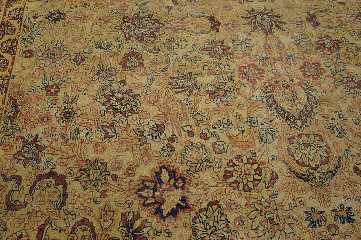 Late 19th Century Persian Lavar Kirman Carpet ( 9'10