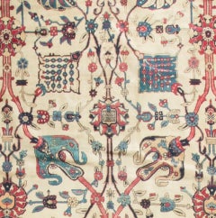 Antique Persian Kerman Lavar Rug Carpet, circa 1900
