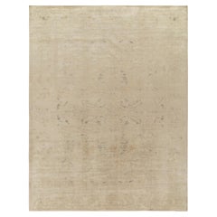 Hand-Knotted Contemporary rug in Beige-Brown, Gray Muted Patterns byRug & Kilim