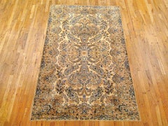 Antique Persian Kerman Oriental Rug, Room Size, with Floral Elements