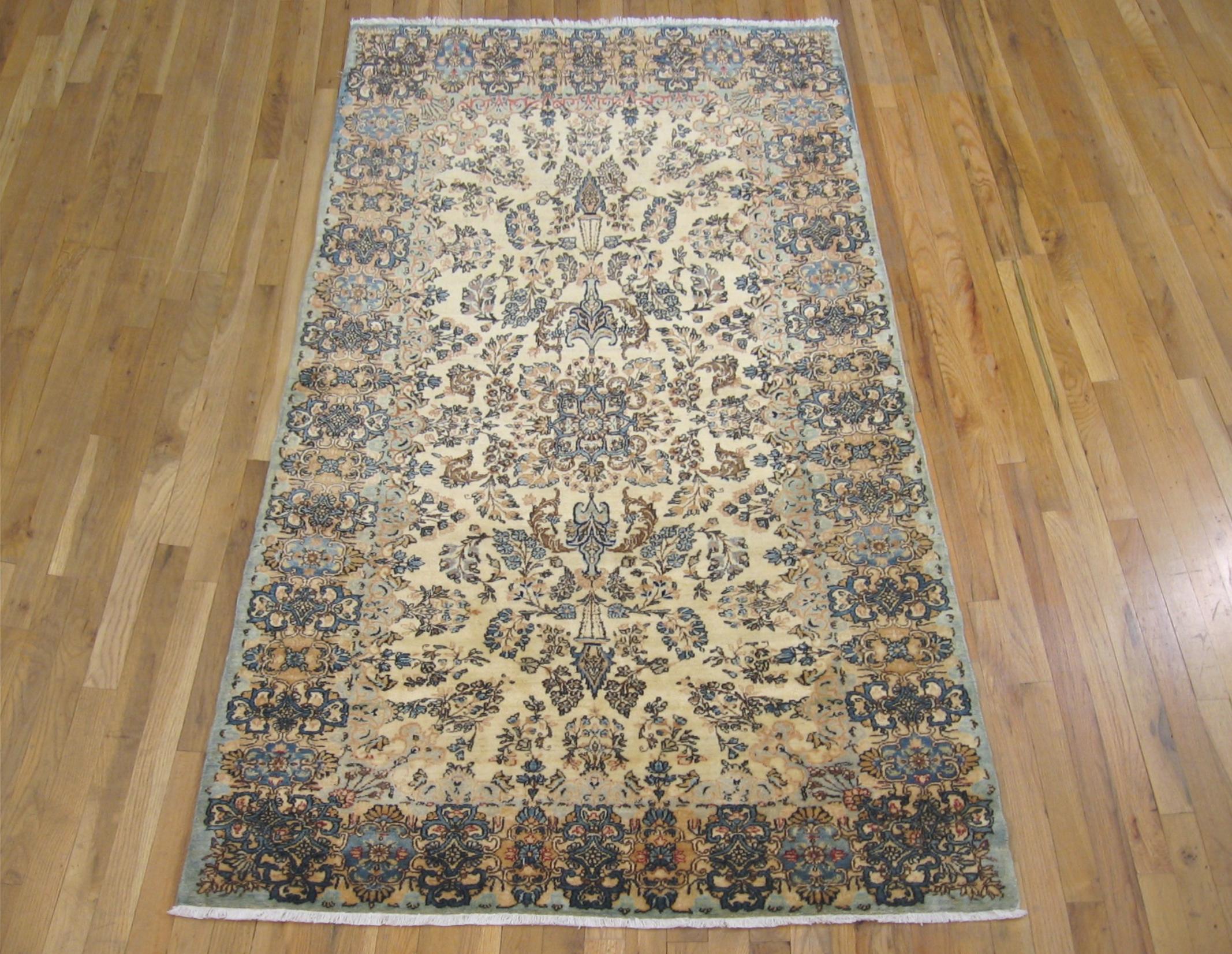 Antique Persian Kerman oriental carpet, size 7'2