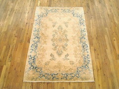 Antique Persian Kerman Oriental Rug, Room Size, with Floral Elements
