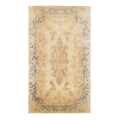 Antique Persian Kerman Oriental Rug, Room Size, with Floral Elements