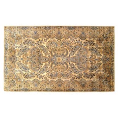 Antiker persischer Kerman- orientalischer Teppich, Zimmergre, mit floralen Elementen