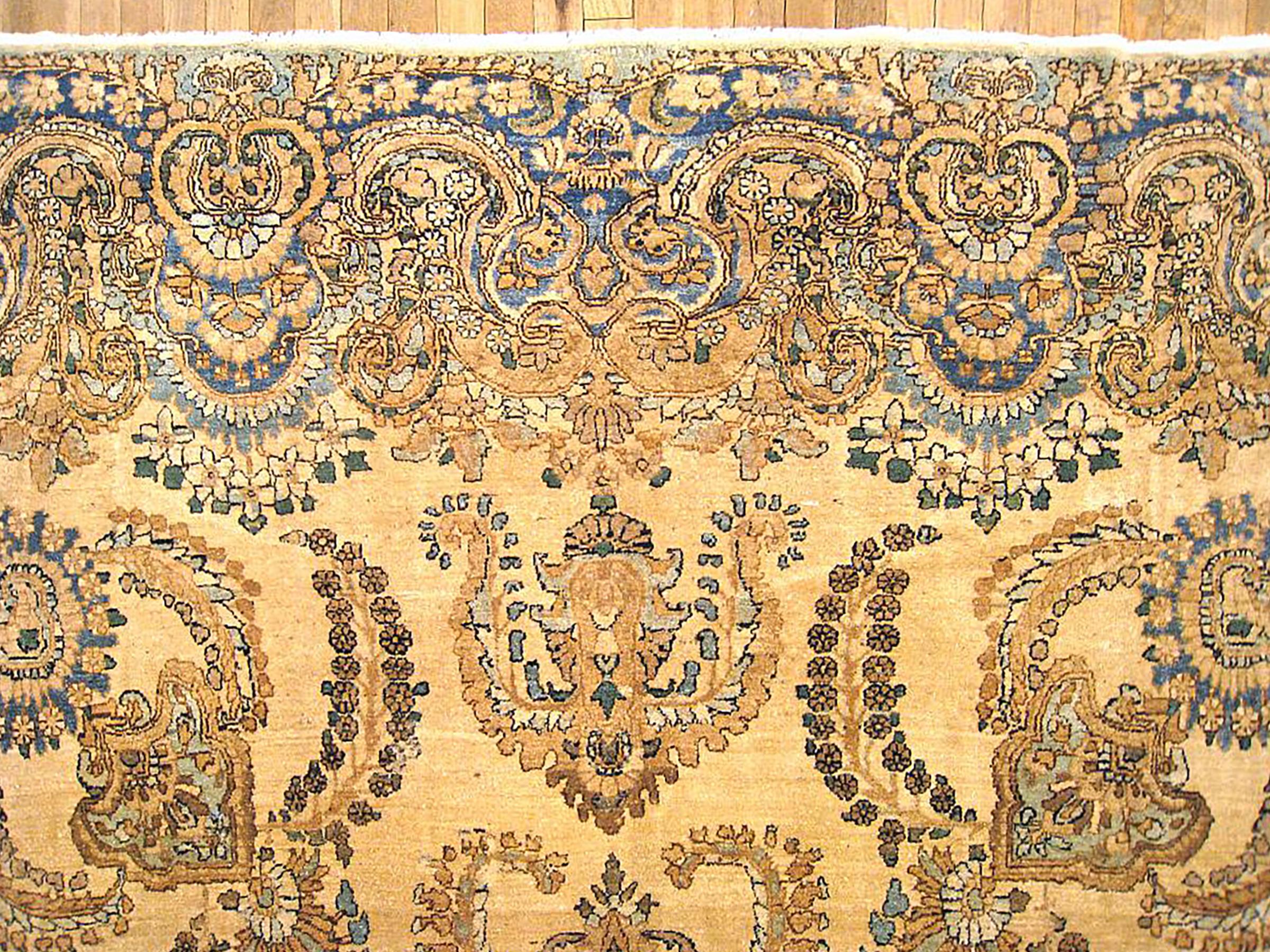 Early 20th Century Antique Persian Kerman Oriental Rug, Room Size, with Symmetrical Design For Sale