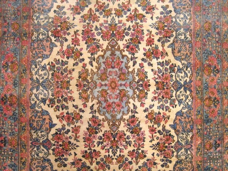 Antique Persian Kerman Oriental Rug, Runner Size, with a Central ...