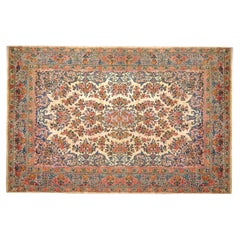 Antique Persian Kerman Oriental Rug, Room Size, with a Central Medallion