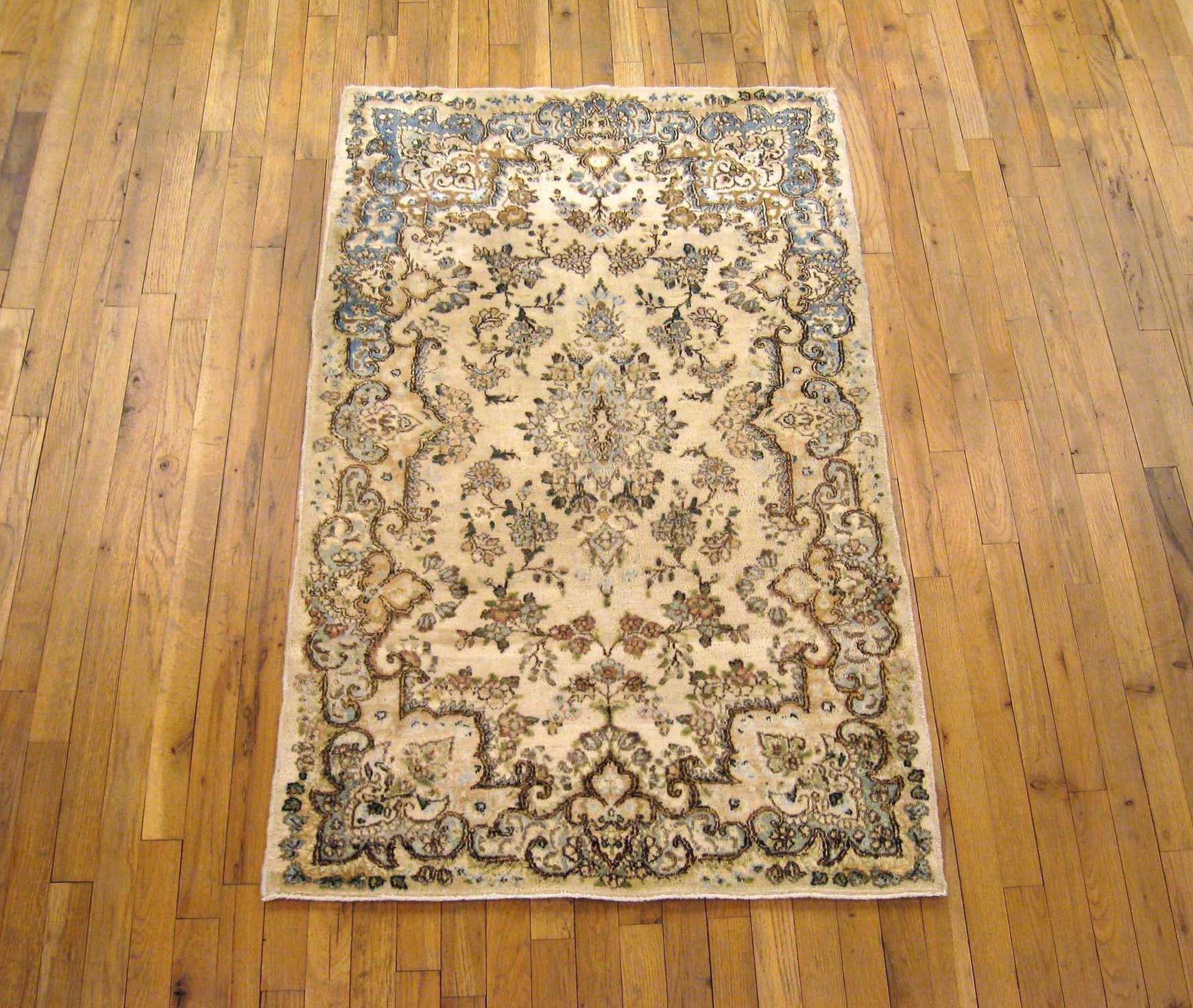 Antique Persian Kerman oriental carpet, size 5'0