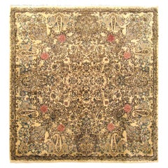 Antiker persischer Kerman Orientteppich, kleinformatig, mit floralen Elementen
