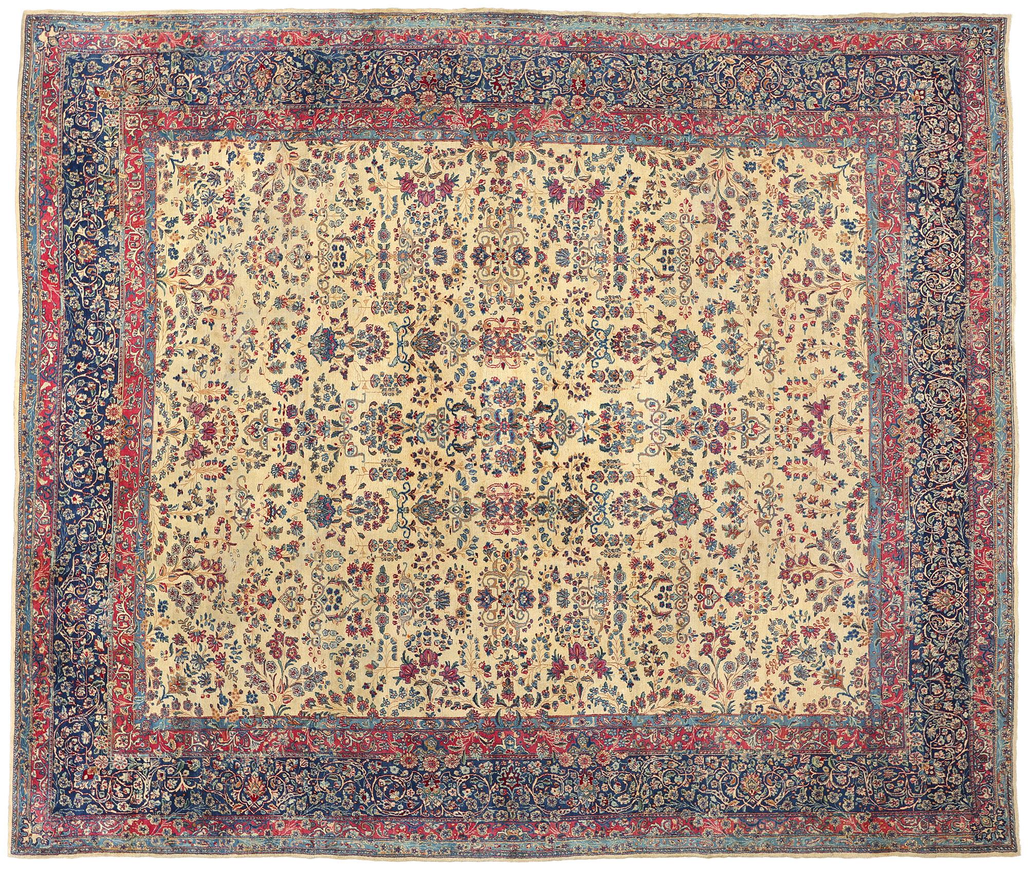 Antique Persian Kerman Vase Carpet For Sale 2