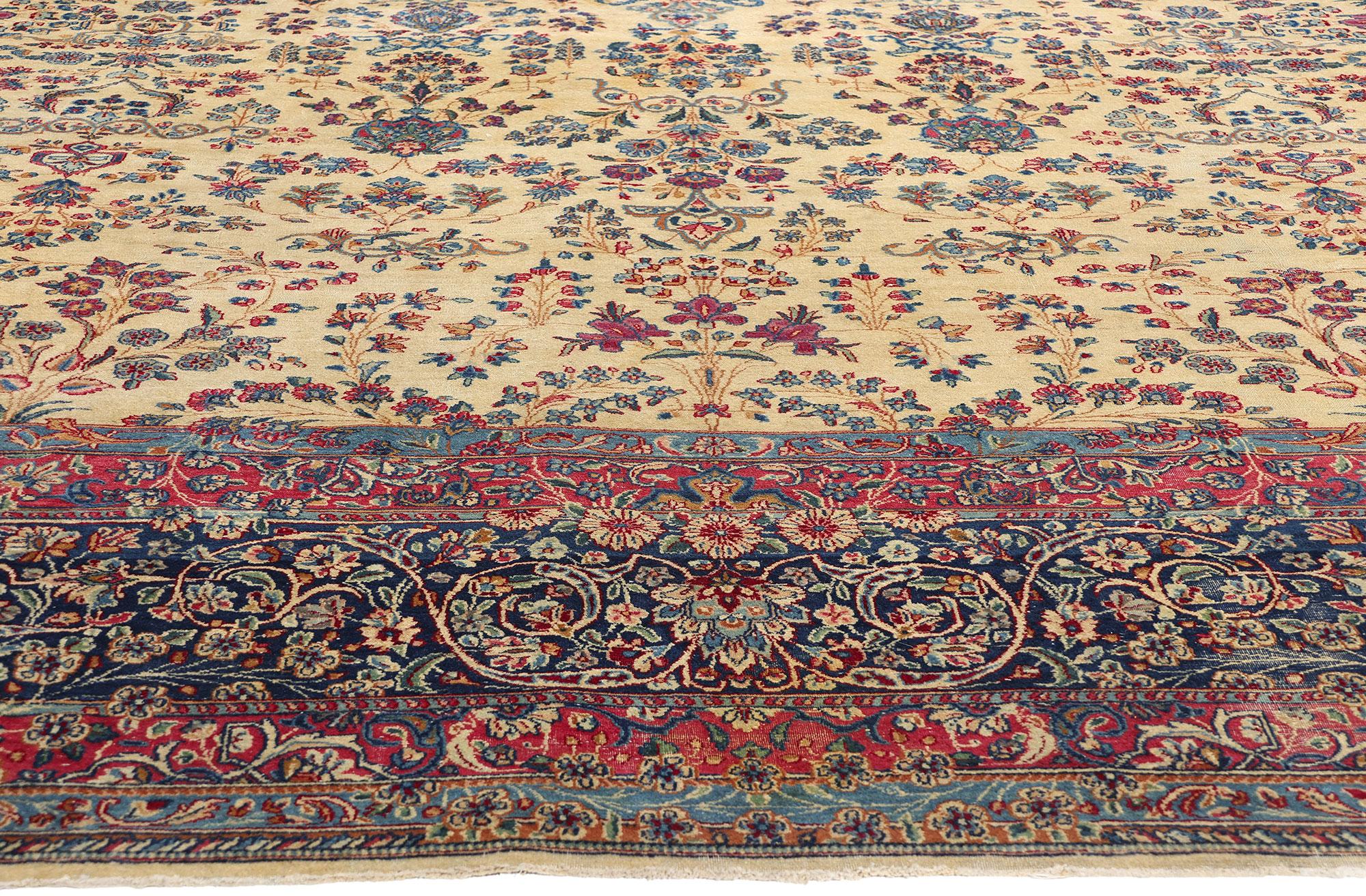 Kirman Antique Persian Kerman Vase Carpet For Sale