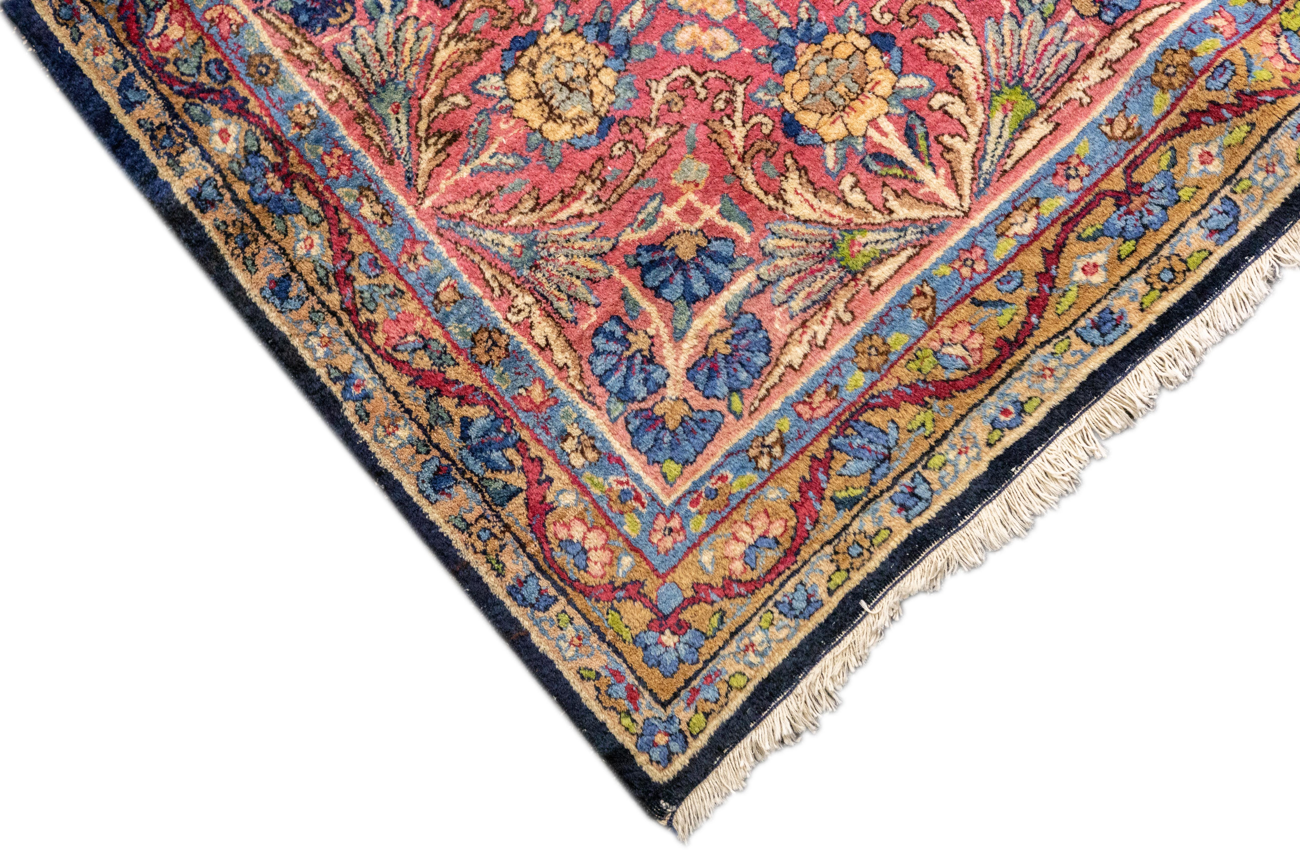 Perse Tapis persan ancien Kerman 10'1'' x 14'3'' en vente