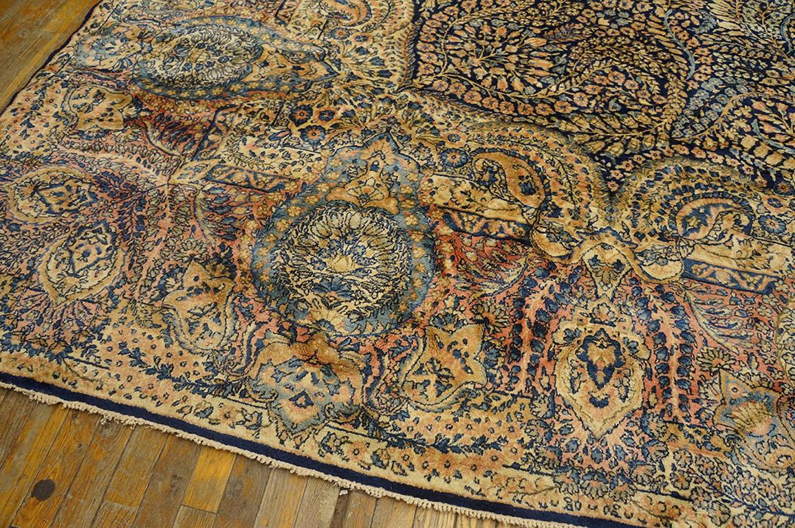 Wool 1930s Persian Millefleur Kerman Carpet ( 11'