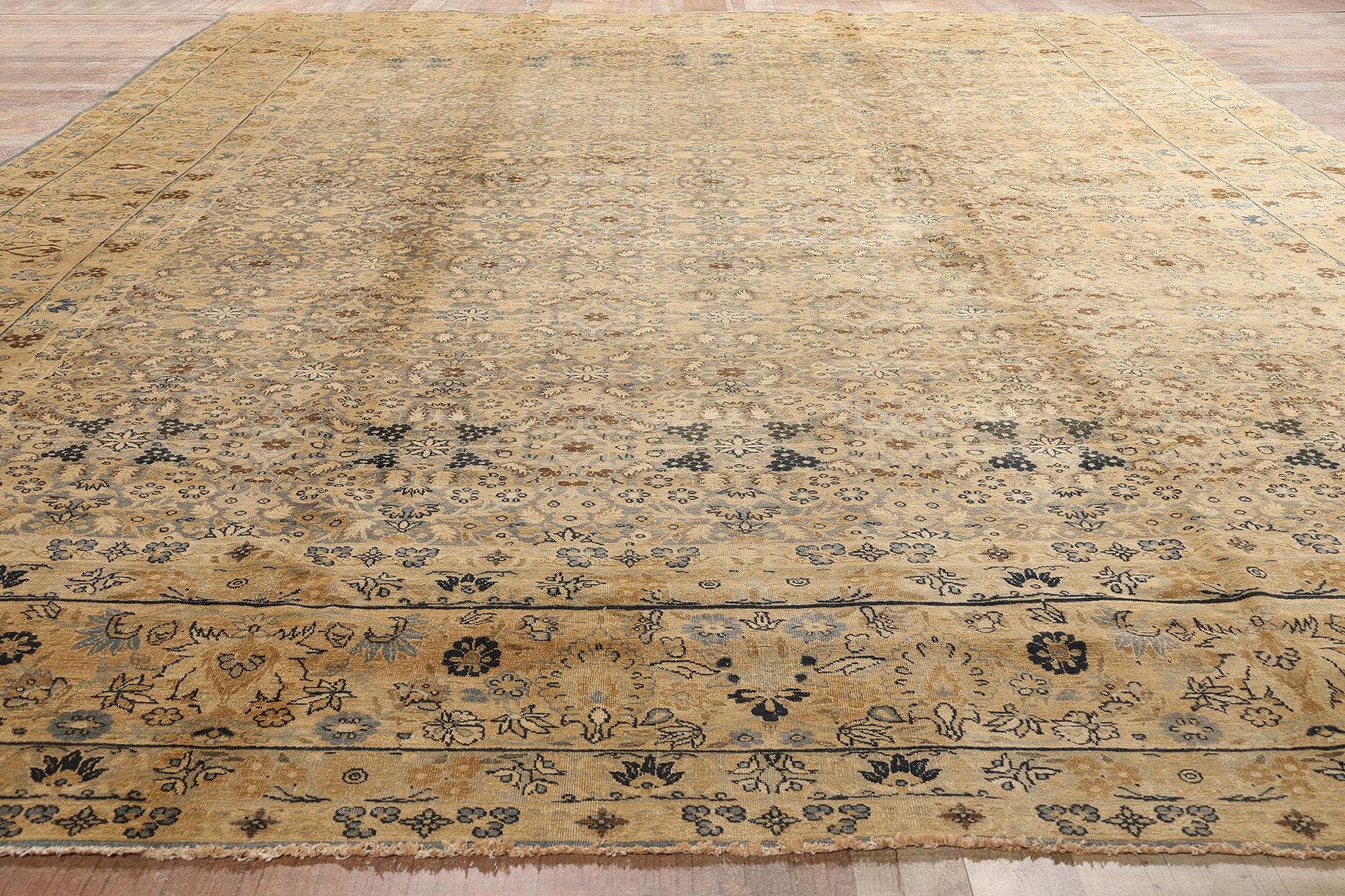 Alfombra persa Kerman de estilo tradicional de finales del siglo XIX Lana en venta