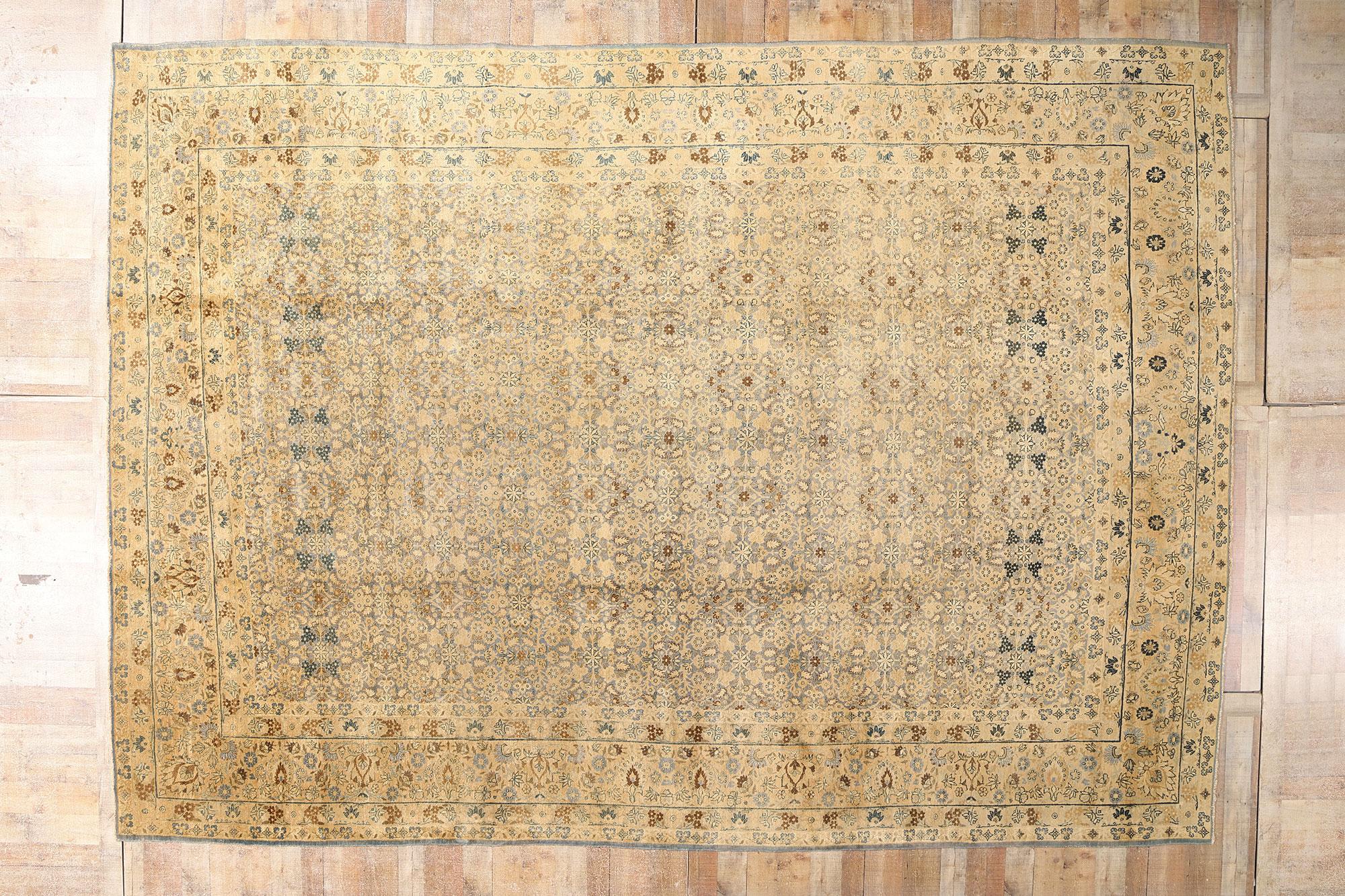 Alfombra persa Kerman de estilo tradicional de finales del siglo XIX en venta 1