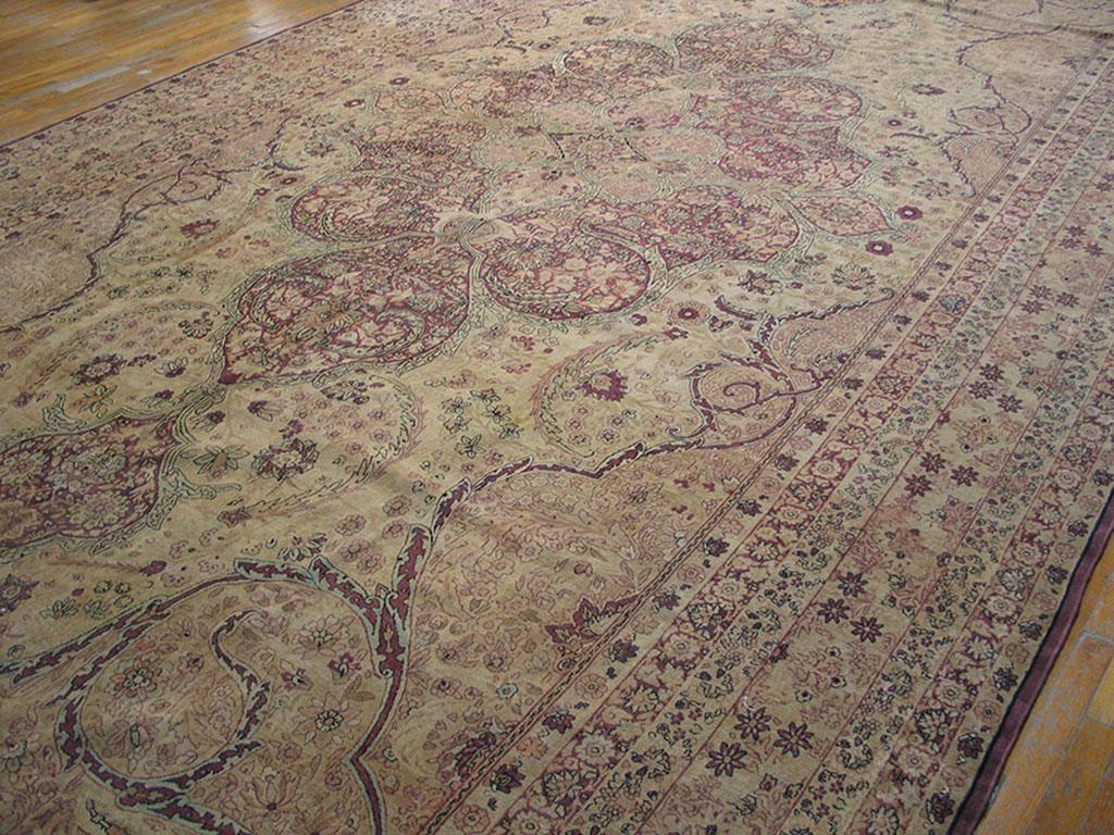 Hand-Knotted Antique Persian Kerman Rug 11' 2