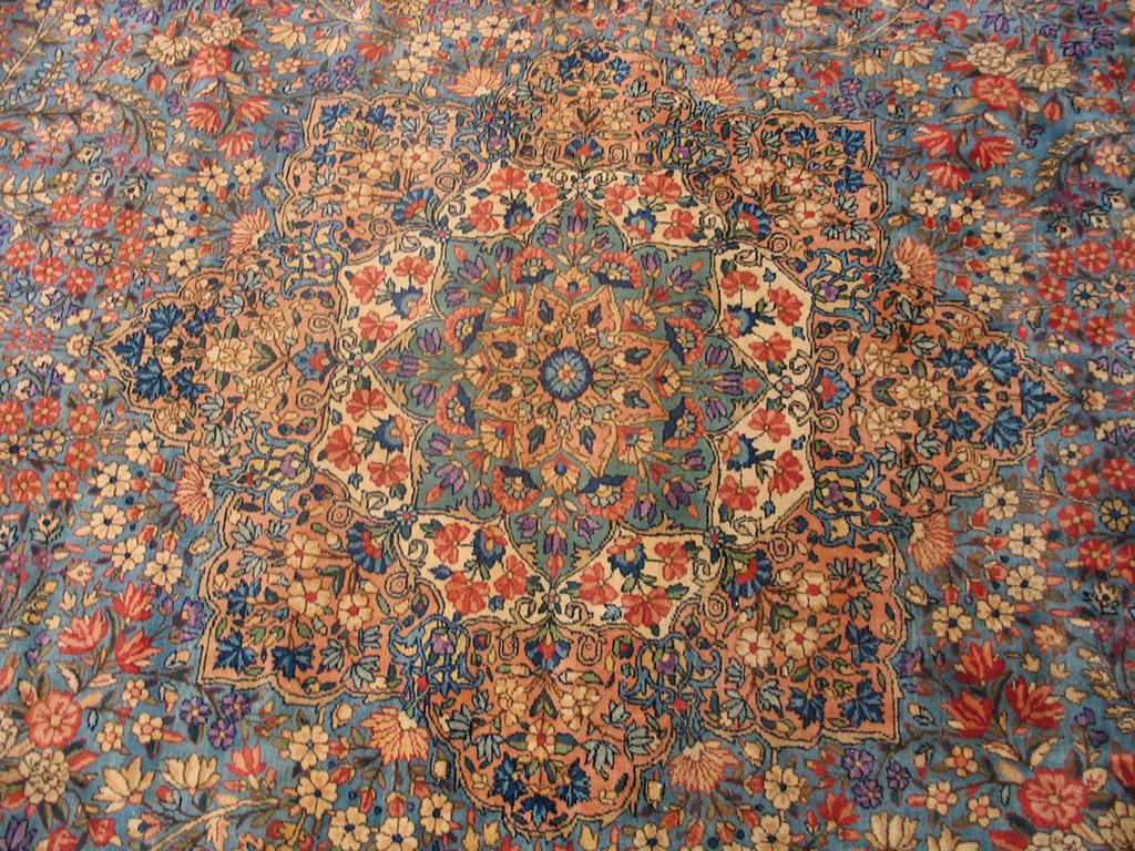 Wool Early 20th Century Persian Kirman Carpet ( 13'10