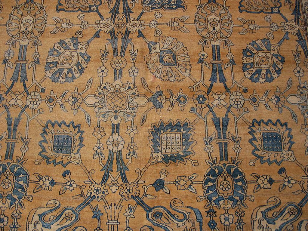 Hand-Knotted Early 20th Century Persian Kirman Carpet ( 13'3