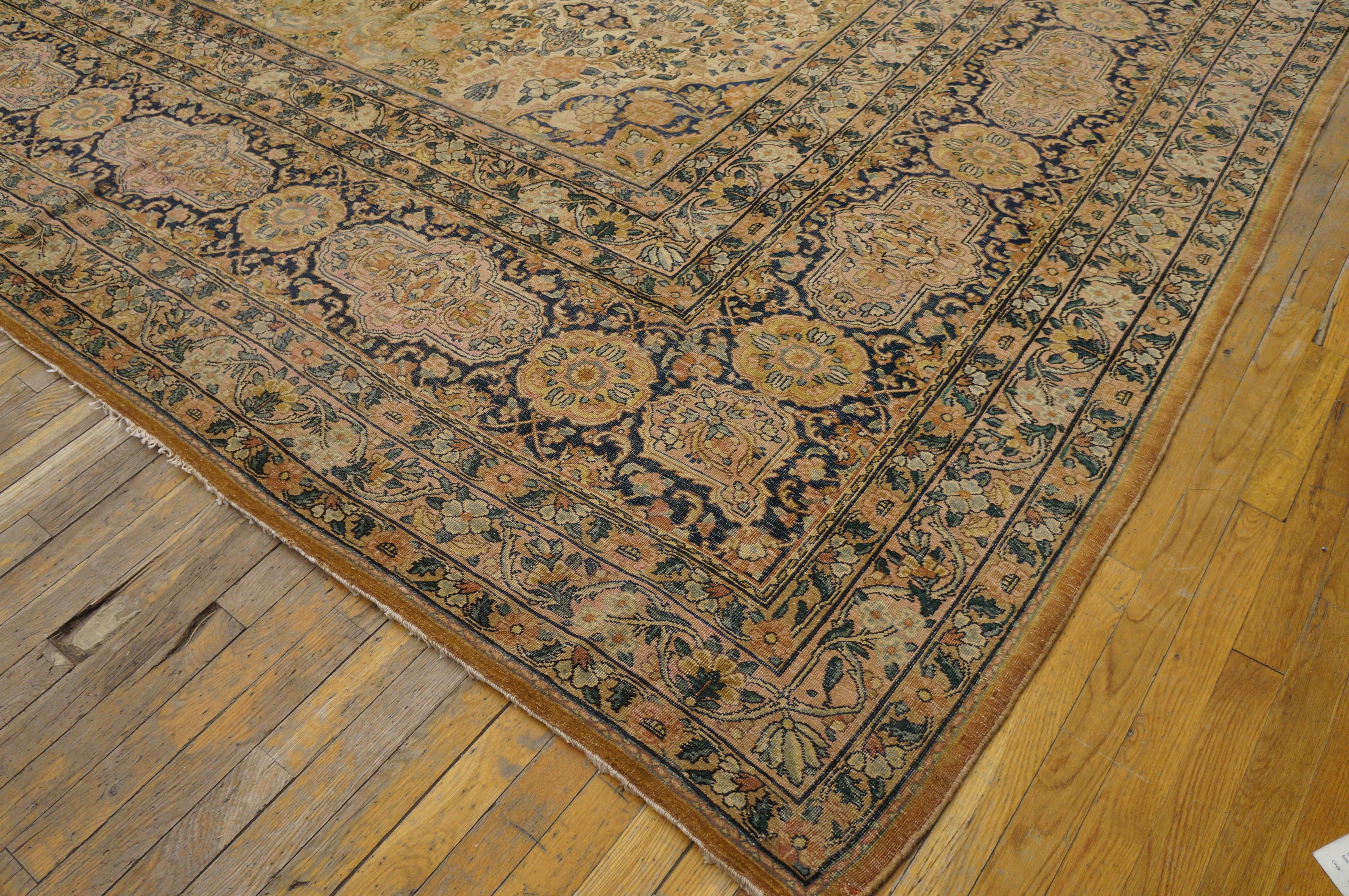 Hand-Knotted 1920s Persian Kirman Carpet ( 15'6