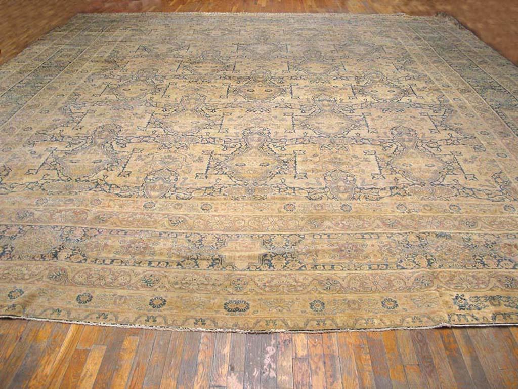 Hand-Knotted 19th Century S.E. Persian Kerman Laver Carpet ( 17' x 19'10