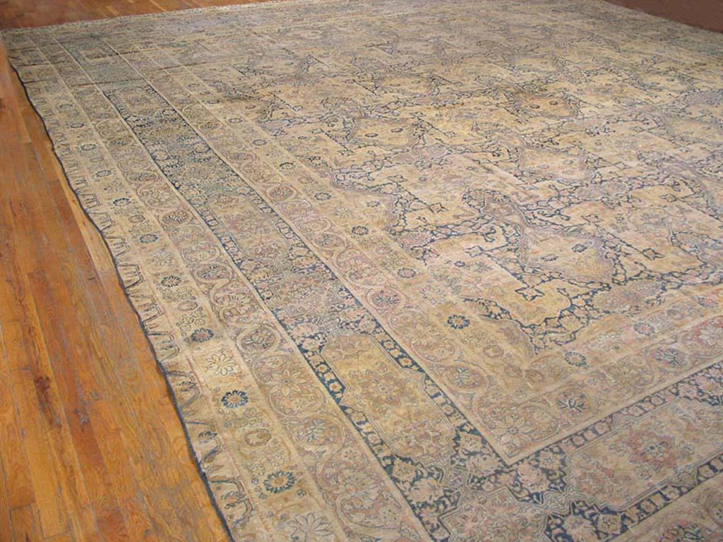 Late 19th Century 19th Century S.E. Persian Kerman Laver Carpet ( 17' x 19'10