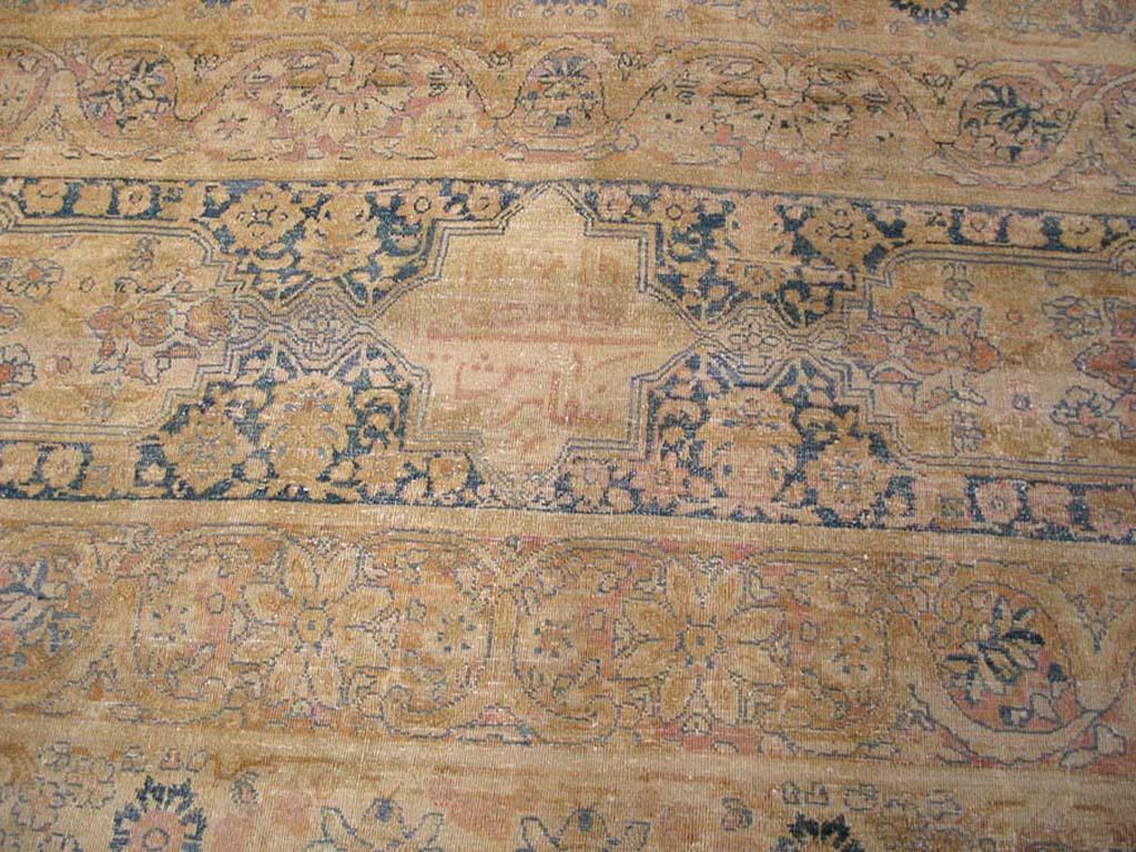 Wool 19th Century S.E. Persian Kerman Laver Carpet ( 17' x 19'10