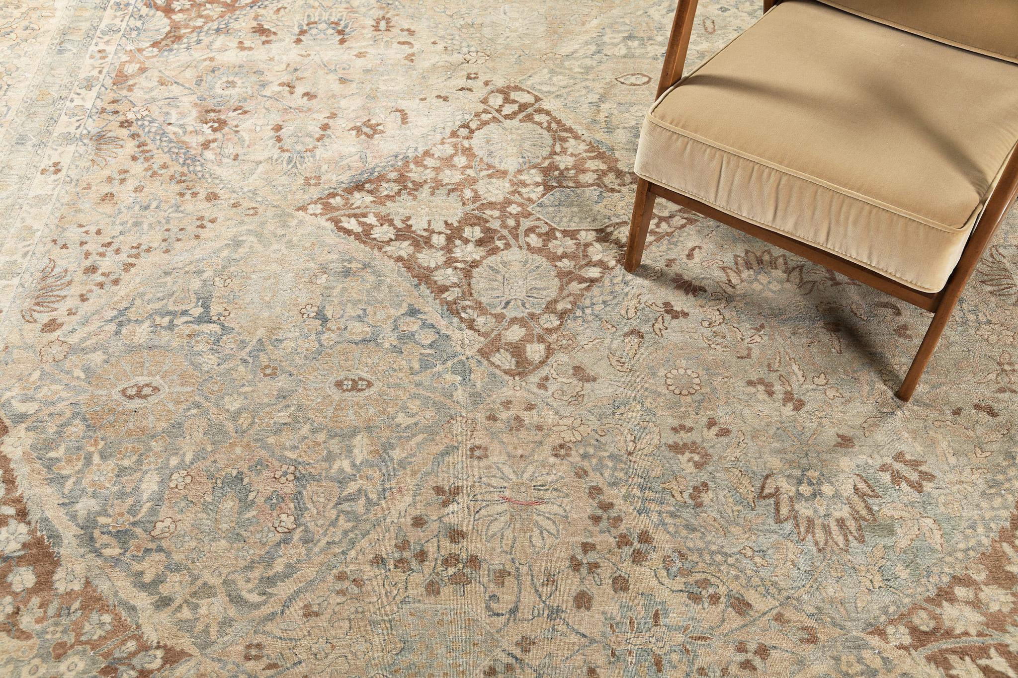 Antiker persischer Kerman-Teppich 29949 im Zustand „Gut“ im Angebot in WEST HOLLYWOOD, CA