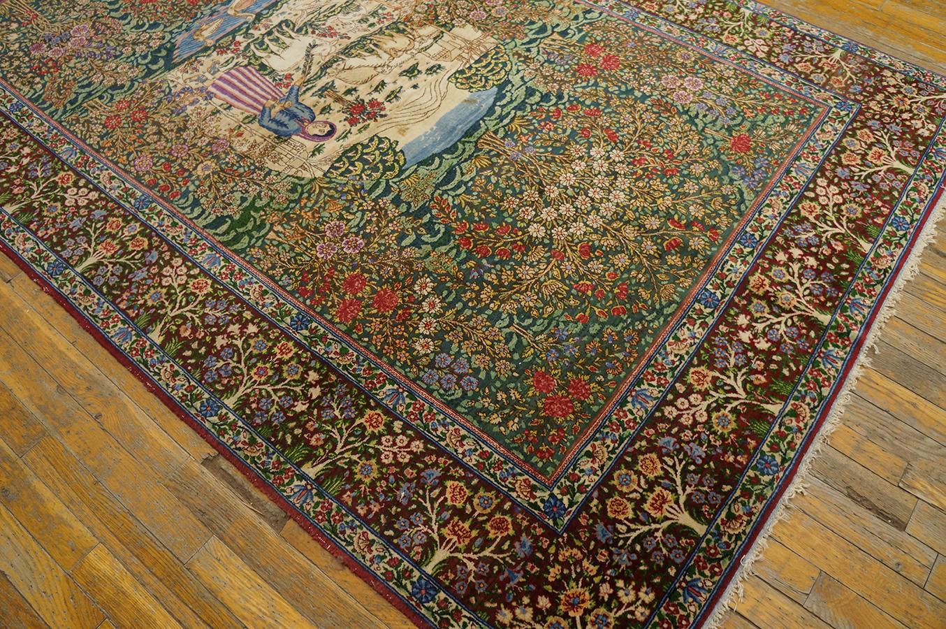 Antique Persian Kerman Rug 4' 10''x 7' 9'' In Good Condition For Sale In New York, NY