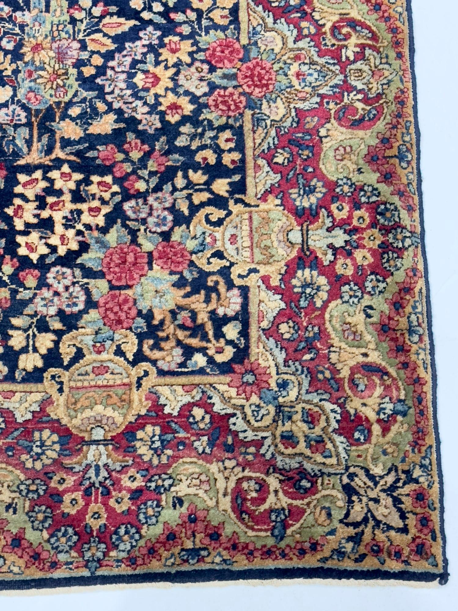 Asian Antique Persian Kerman Rug 4'0