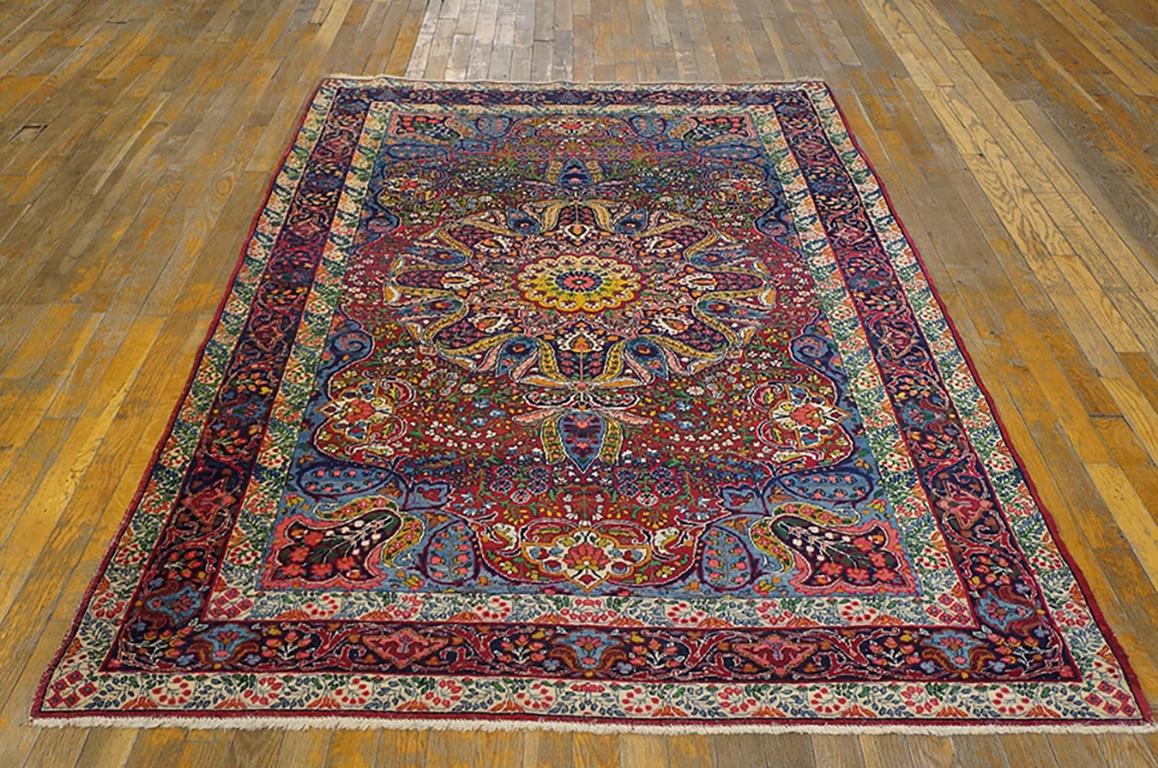 Tapis persan antique de Kerman. Taille : 4'7