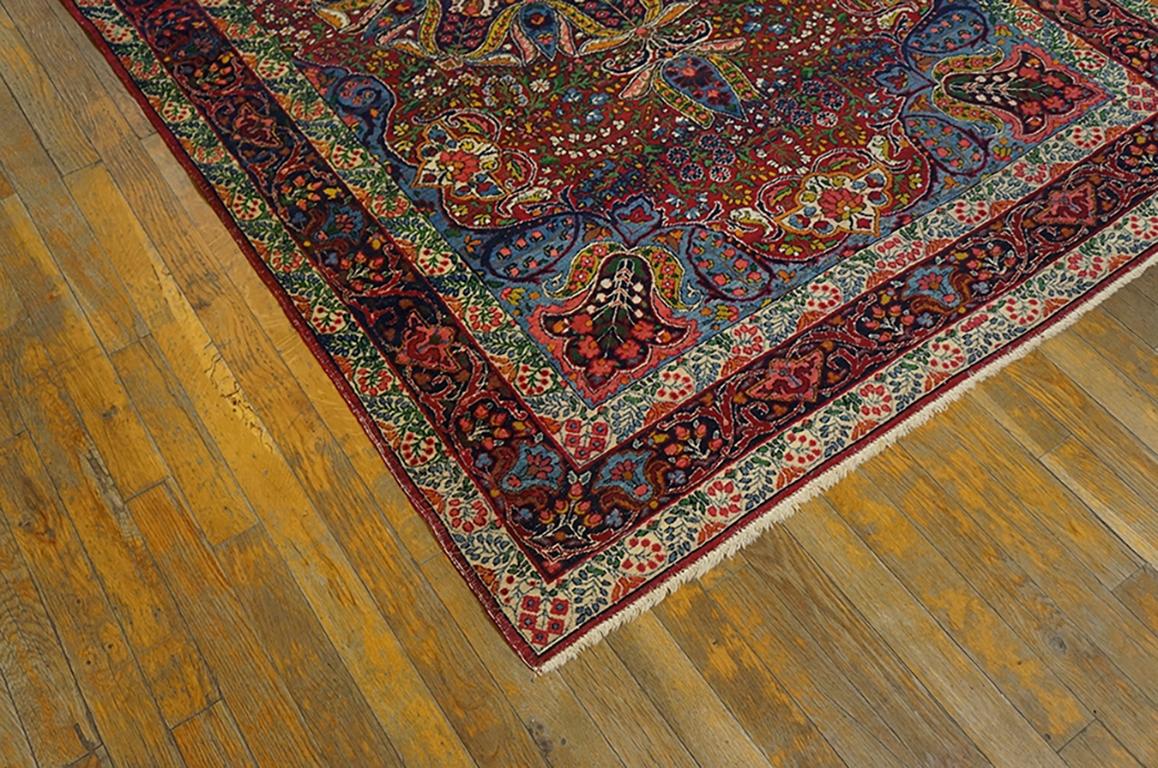 Hand-Knotted Antique Persian Kerman Rug 4' 7