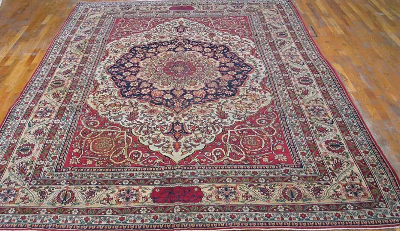 Hand-Knotted 19th Century Persian Kerman Laver Carpet (7'9