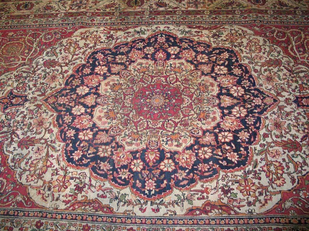 Late 19th Century 19th Century Persian Kerman Laver Carpet (7'9