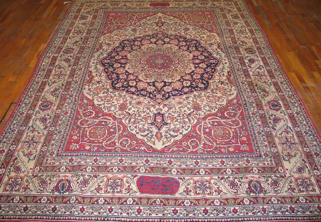 Wool 19th Century Persian Kerman Laver Carpet (7'9