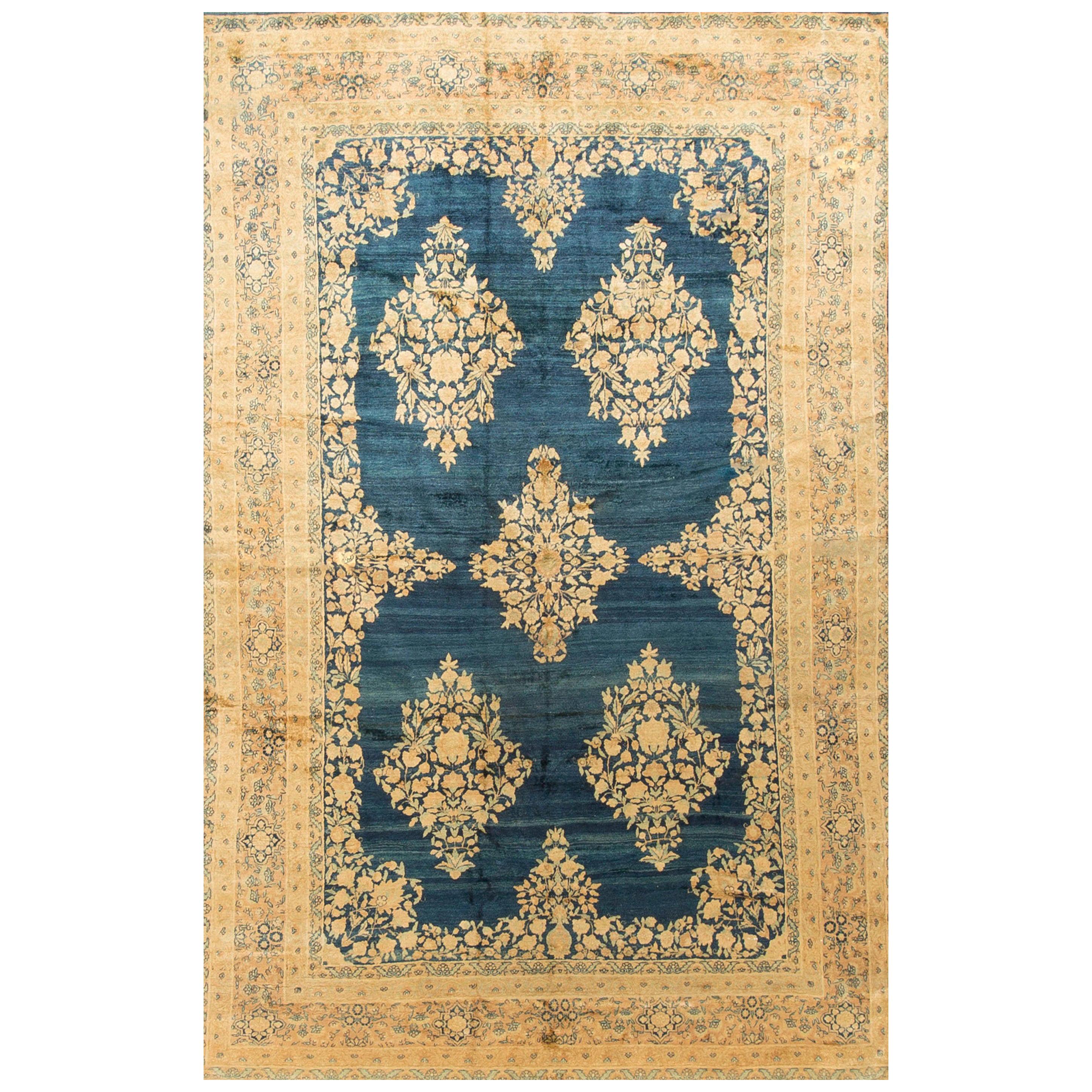 Antique Persian Kerman Rug Carpet, circa 1890 7'6 x 10'6