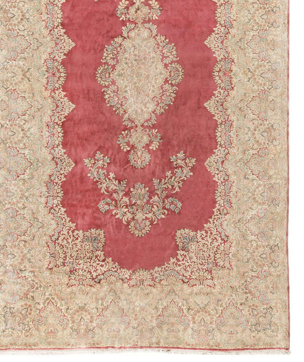 Hand-Woven Antique Persian Kerman Rug, circa 1890 9'7 x 18' For Sale