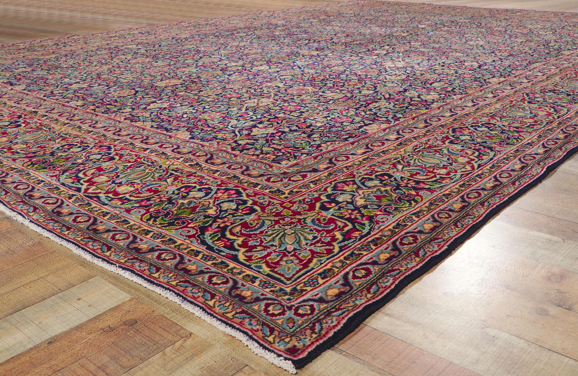 Lana Tappeto persiano Kerman del 1910 con stile moderno in vendita