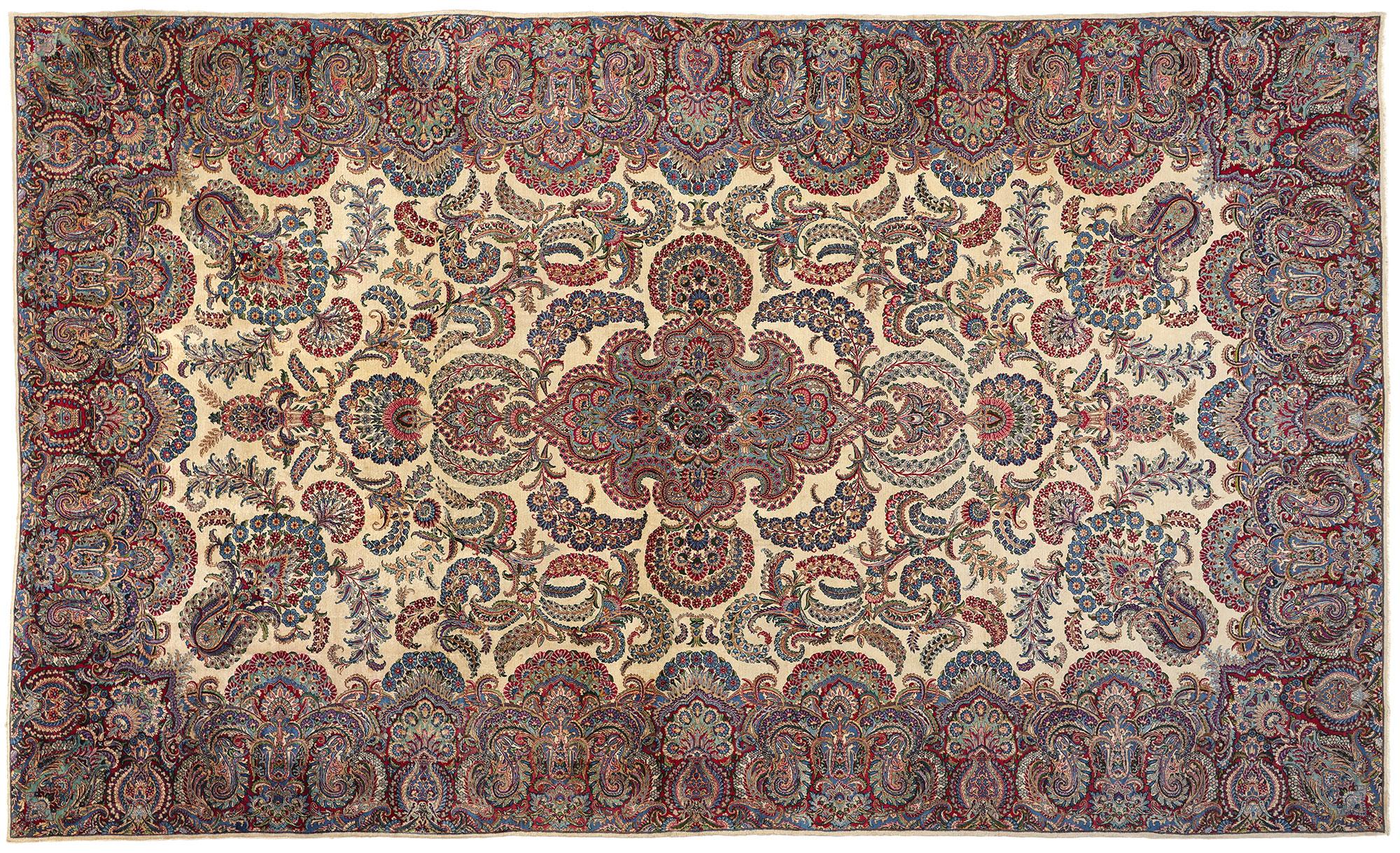 Antiker persischer Kerman-Teppich im Angebot 2