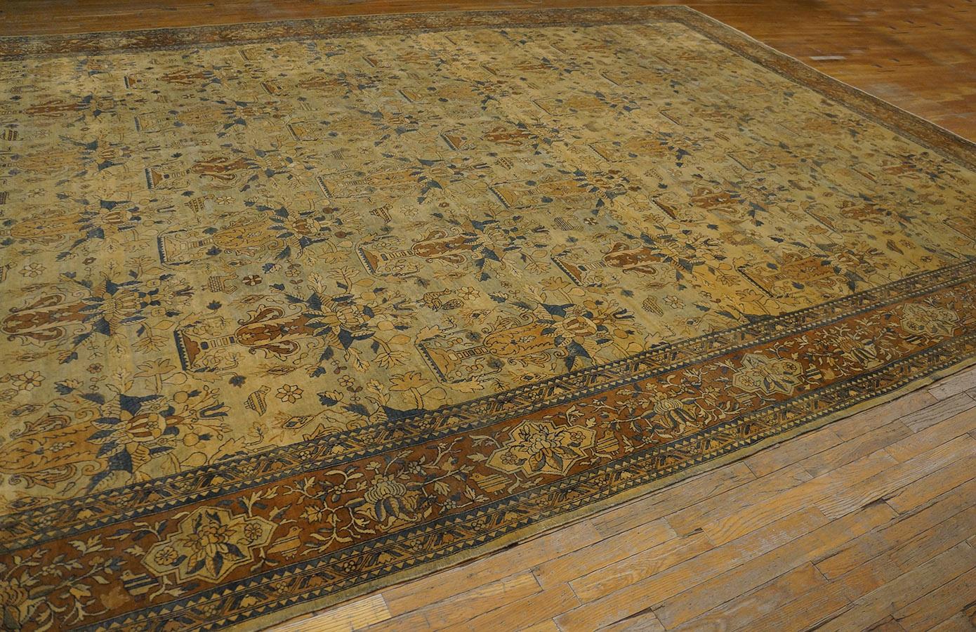 19th Century S.E. Persian Kirman Lavar Carpet ( 12'4