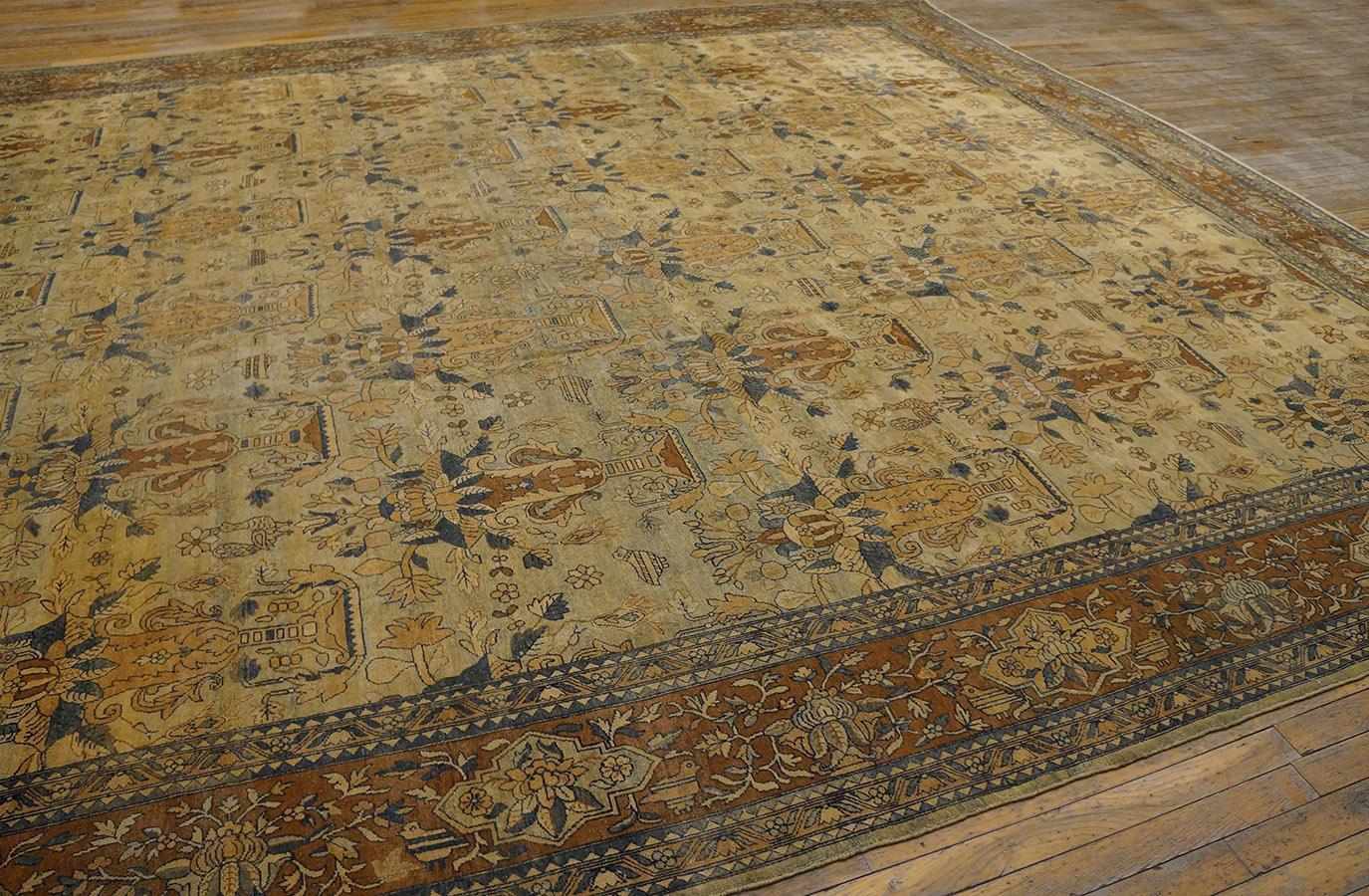 19th Century S.E. Persian Kirman Lavar Carpet ( 12'4